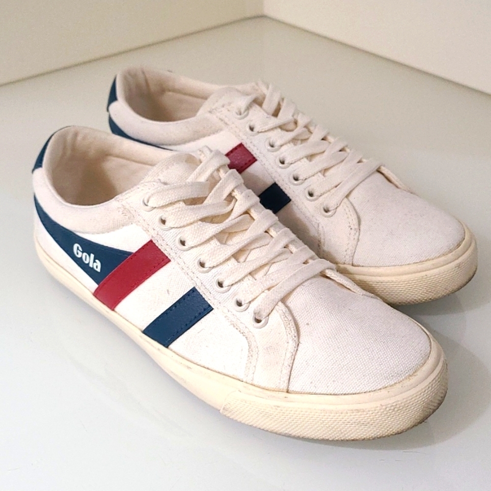 Gola Varsity Vegan Canvas Sneaker Red Blue White US 6 EUR 37 Tennis Shoes